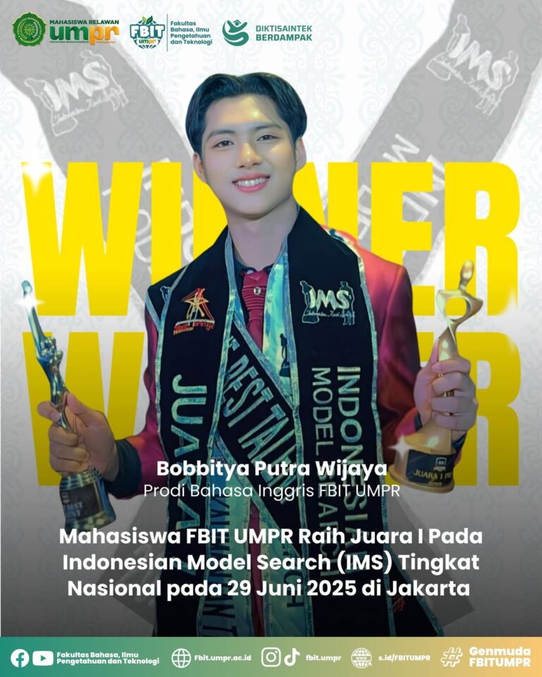 Mahasiswa Prodi Bahasa Inggris FBIT UMPR, yang berhasil meraih Juara I ...